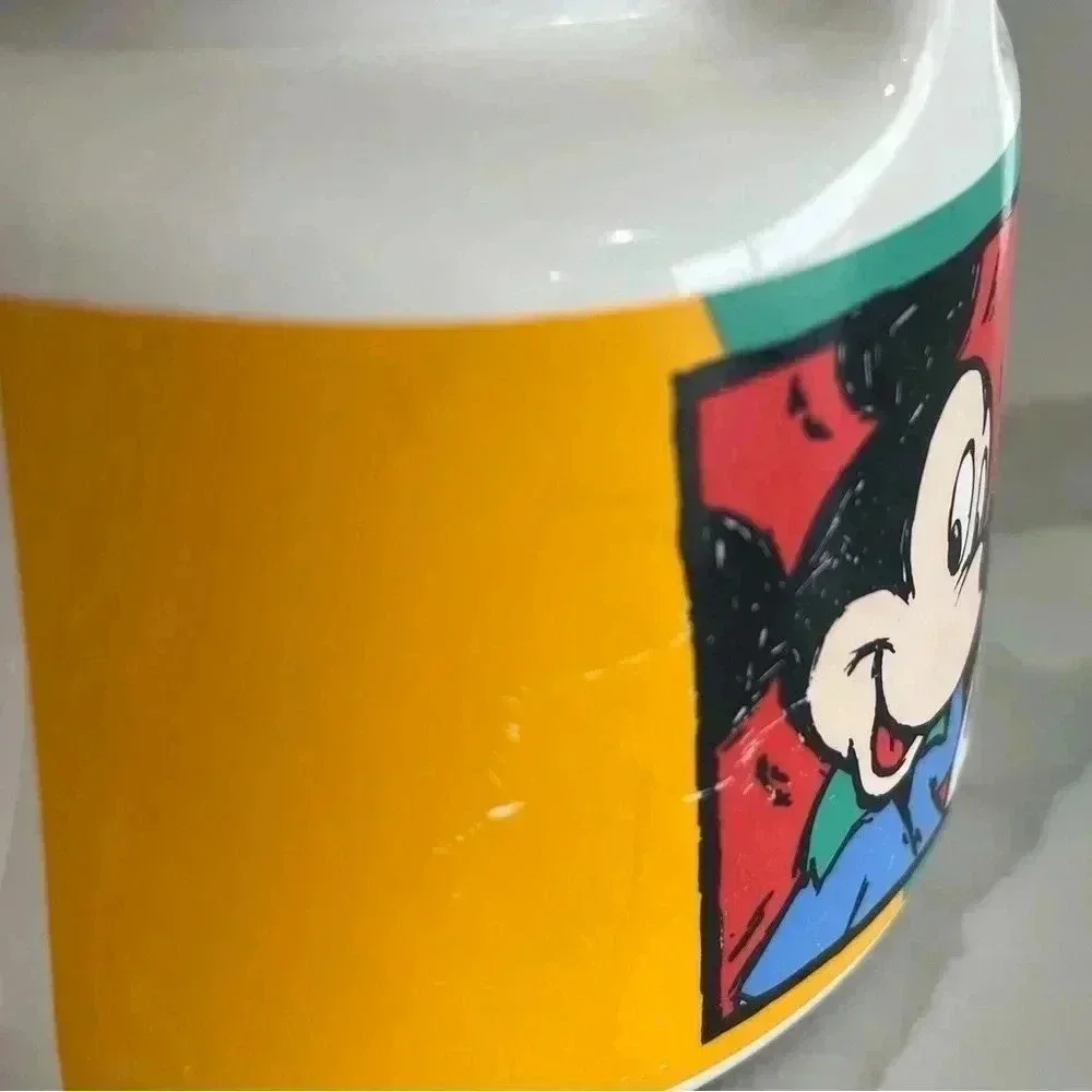 Vintage 90s Disney Mickey Mouse‎ Ceramic Travel Mug Highwave USA